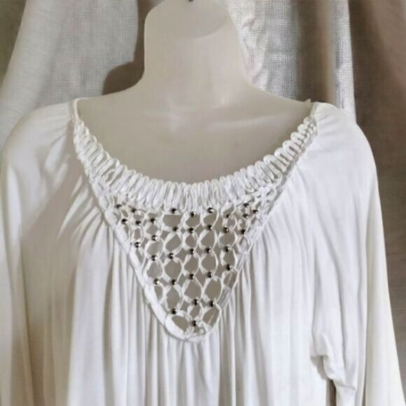 DRESS by FIG & VINE SILVER Embellished beads, detailed WHITE MIDI MEDIUM - Picture 5 of 15